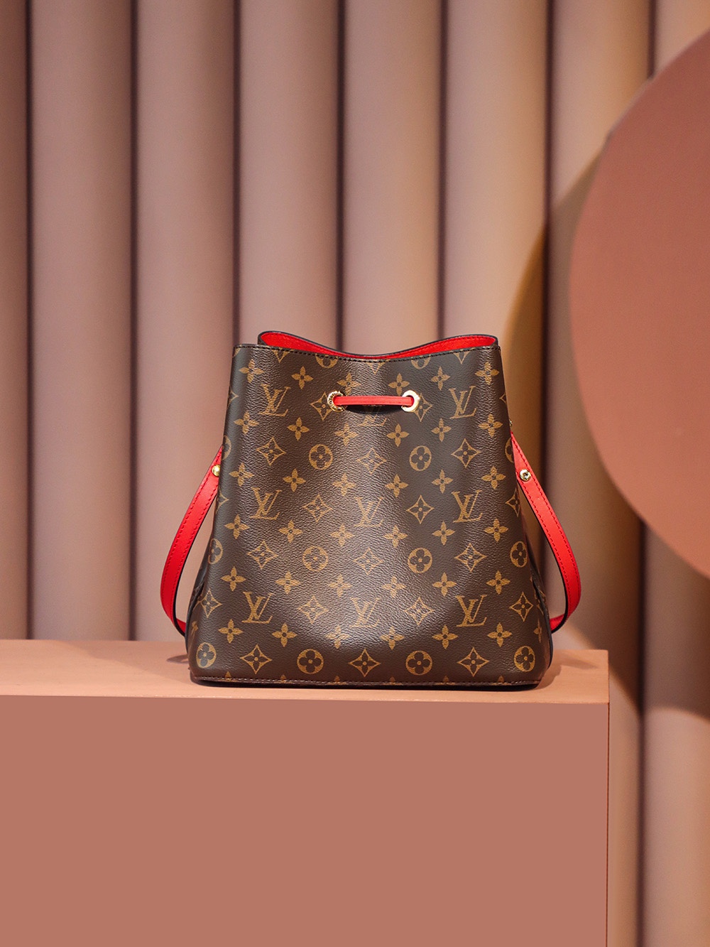M44021 1V NéoNoé Bucket Ladies Bag Monogram Canvas Coquelicot 26x26x17.5cm