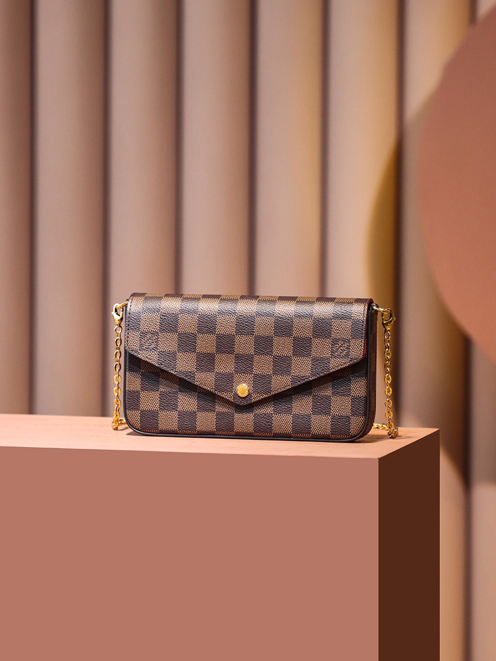 N40492 N63032 1V Pochette Félicie Ladies Bag Damier Ebene 21x12x3cm