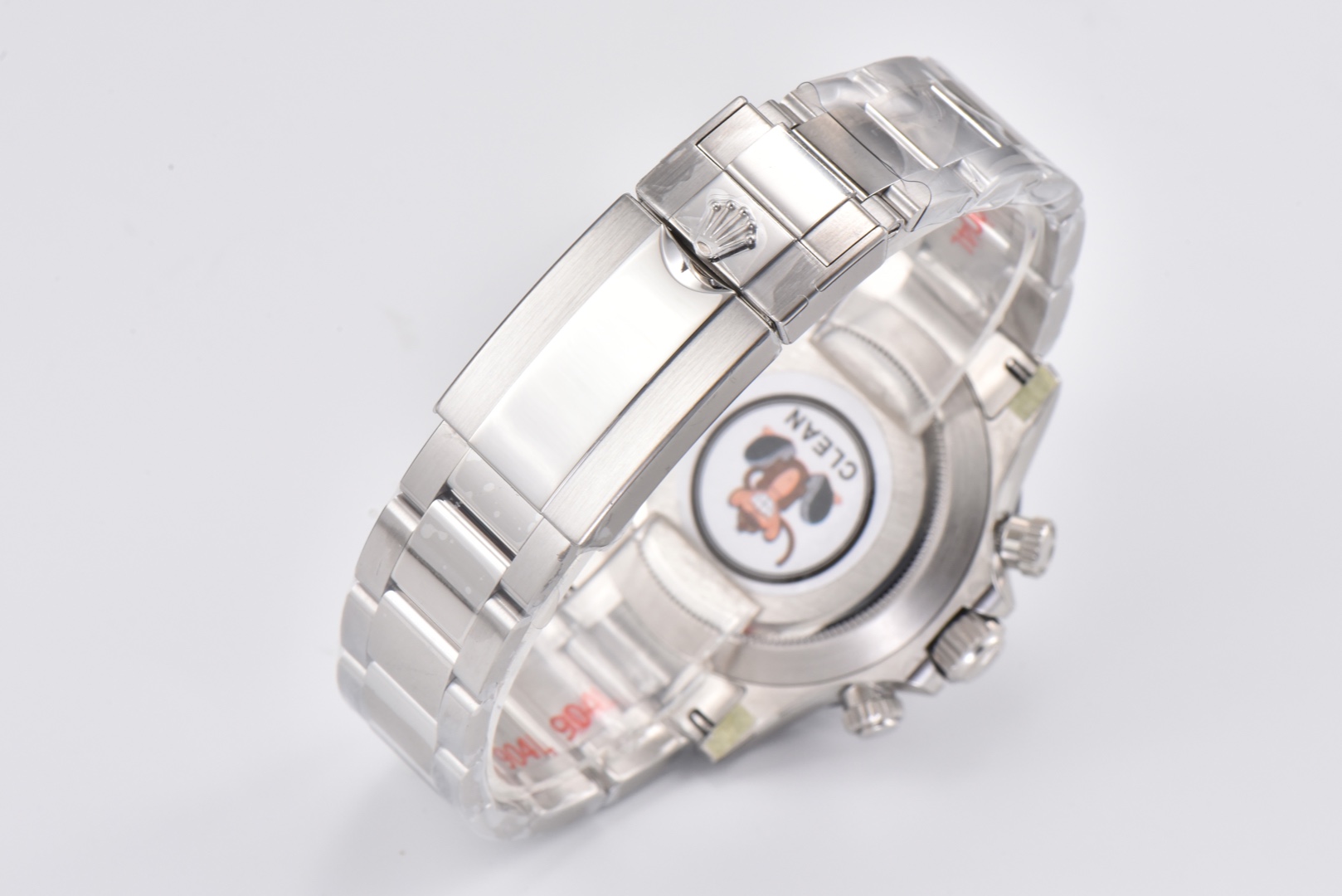 Ro1ex Daytona 40mm White Gold Bezel White Dial Steel Strap 116520
