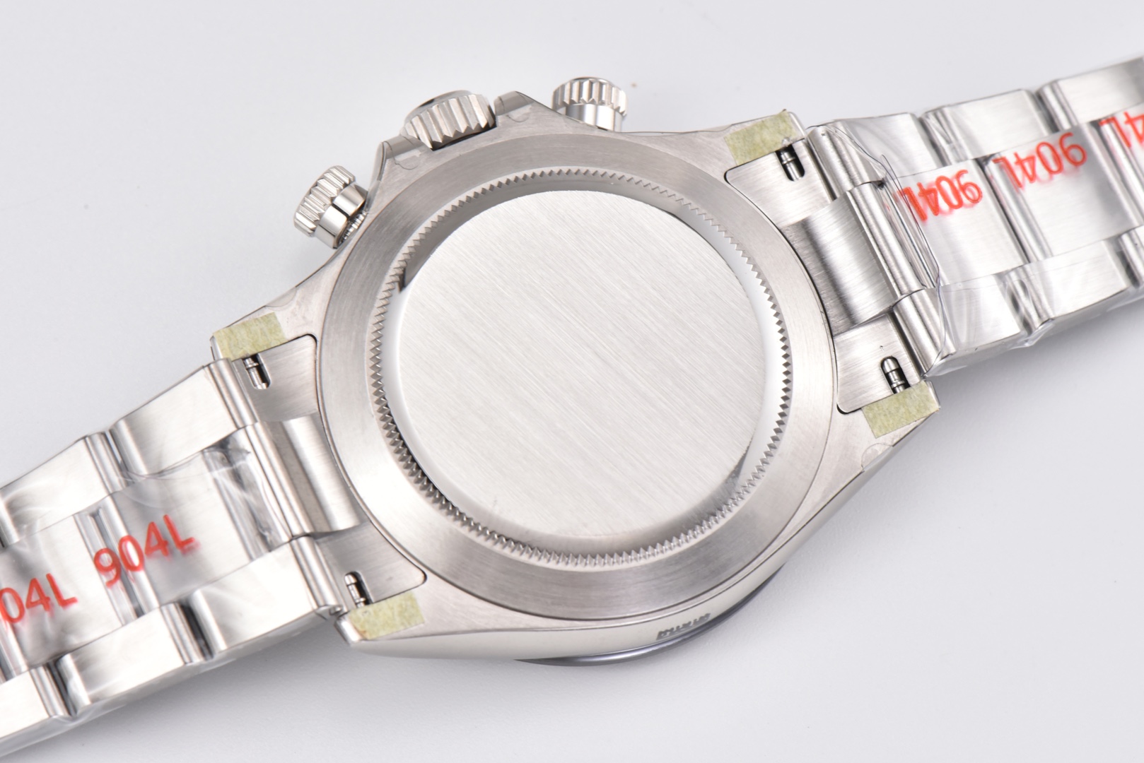 Ro1ex Daytona 40mm White Gold Bezel White Dial Steel Strap 116520
