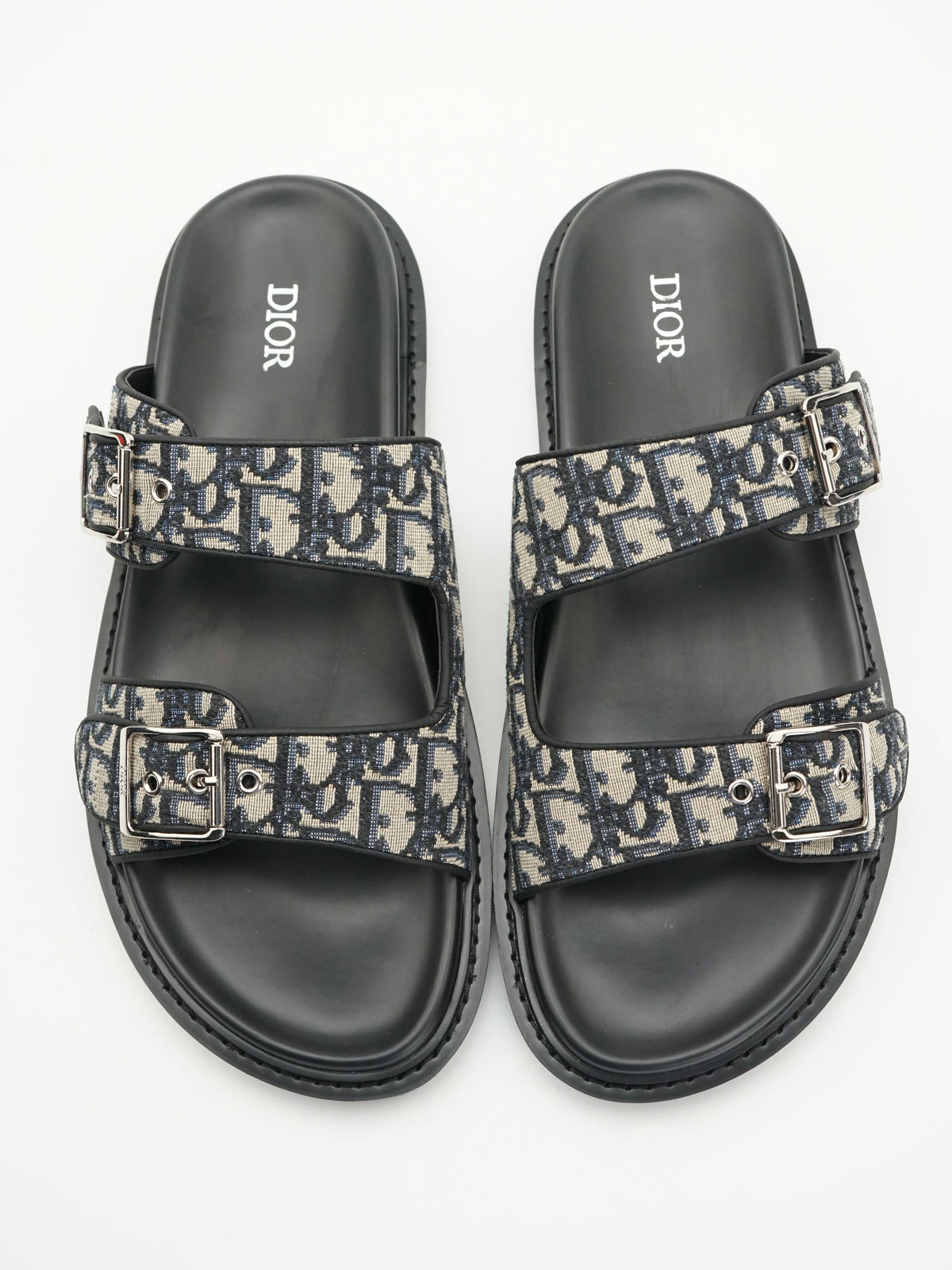 Dior Aqua Sandal Beige and Black Oblique 3SA135ZSA_H561