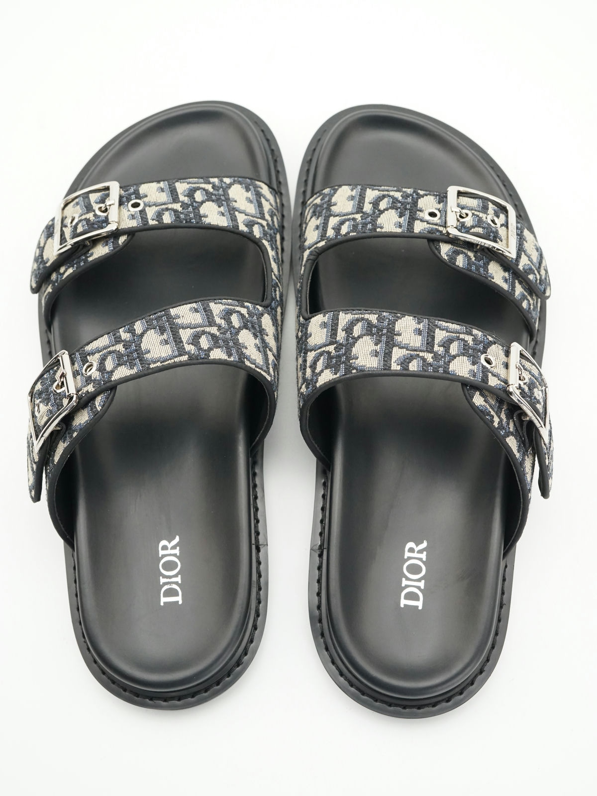 Dior Aqua Sandal Beige and Black Oblique 3SA135ZSA_H561