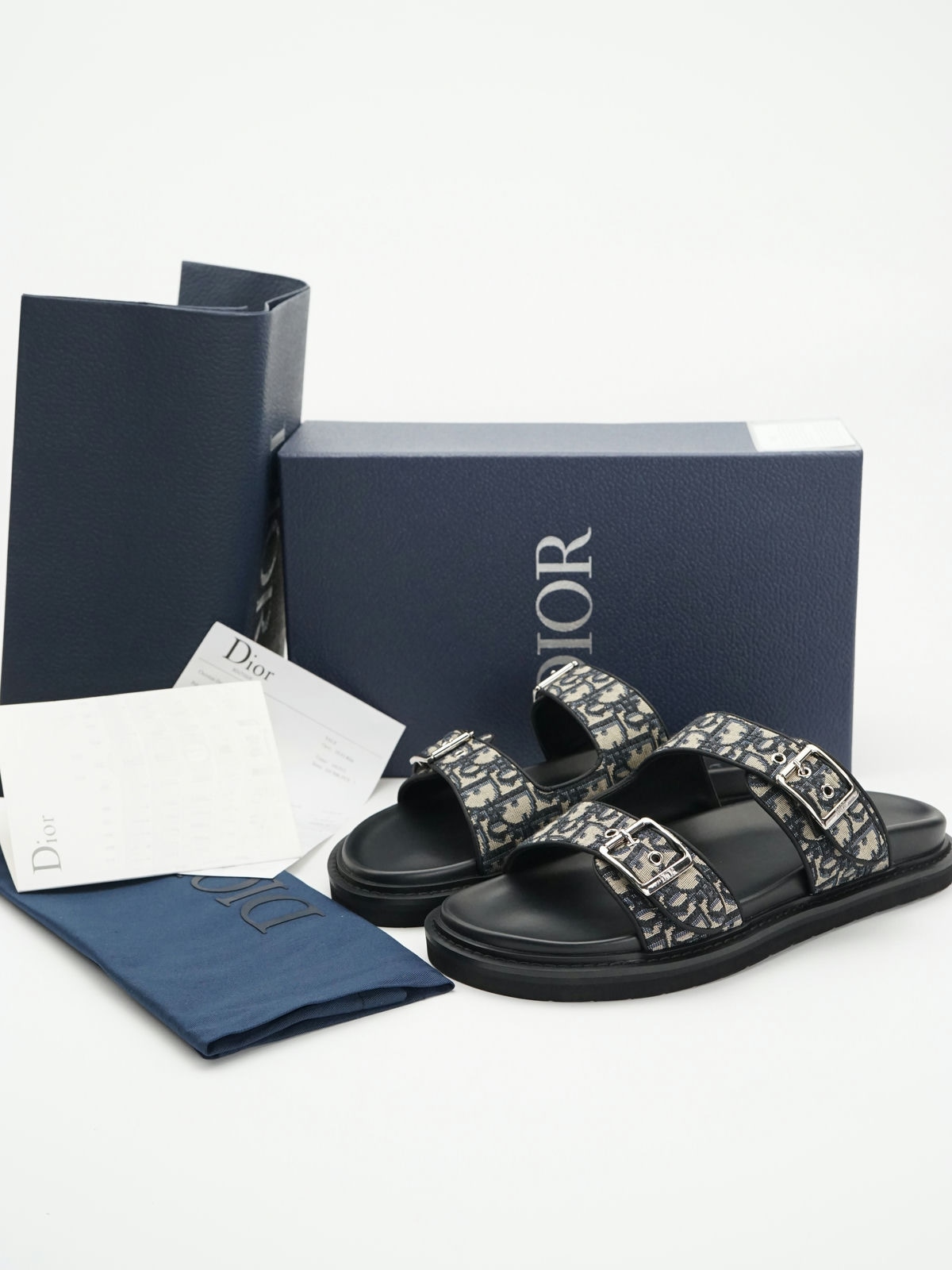 Dior Aqua Sandal Beige and Black Oblique 3SA135ZSA_H561