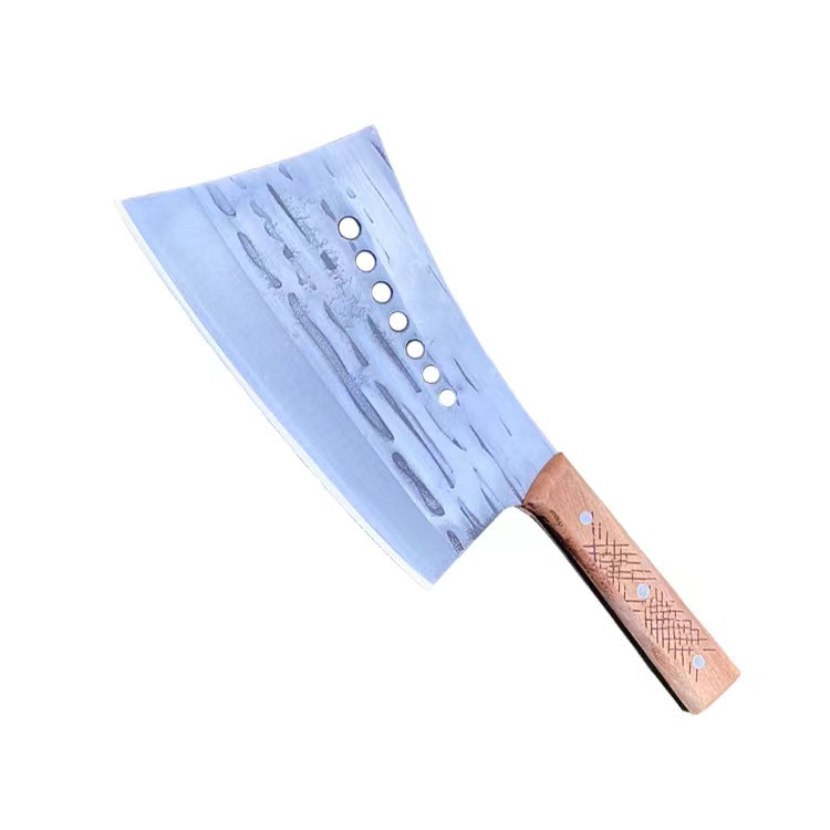 中国户撒龙门七星杀猪专用纯手工炮弹钢锻打商用斩骨刀老式加厚剁骨刀