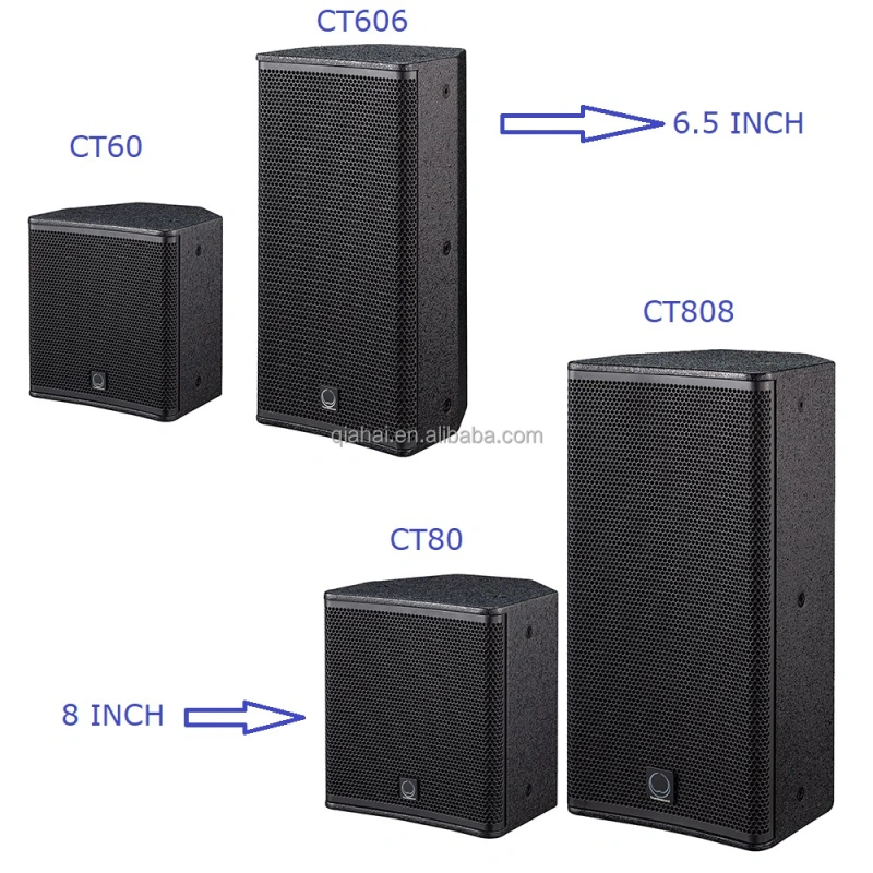 QIAHAI CT808 Low Price Double 8 inch Coaxial speaker rms 350w sound equipment full range two way pa loudspeaker box