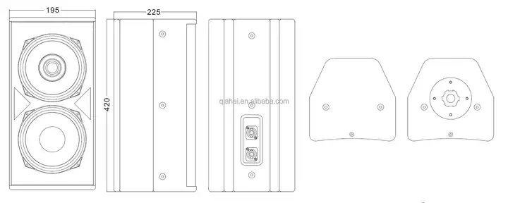 QIAHAI CT606 Double 6.5 inch Coaxial speaker rms 250w sound audio equipment dj show full range pa loudspeaker box