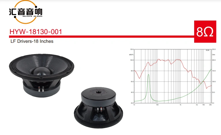 HYW-18130-001 Professional 18 Inch Mid Bass Speaker RMS 1500W 8Ohm Dual Ferrite Stage Outdoor Indoor Audio Line Array