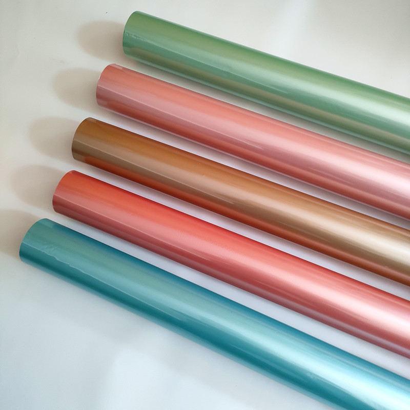Pearlescent color hot stamp foil
