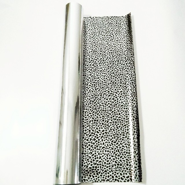 Double Sided Gold Foil Leopard Silver