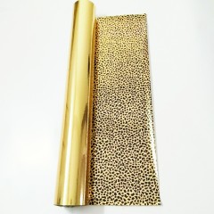 Double-sided gold leaf with leopard print gold