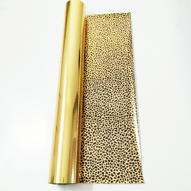 Double-sided gold leaf with leopard print gold
