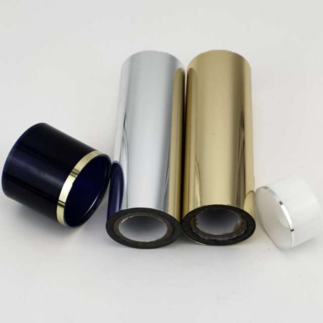 Cosmetic bottle cap hot stamping foil