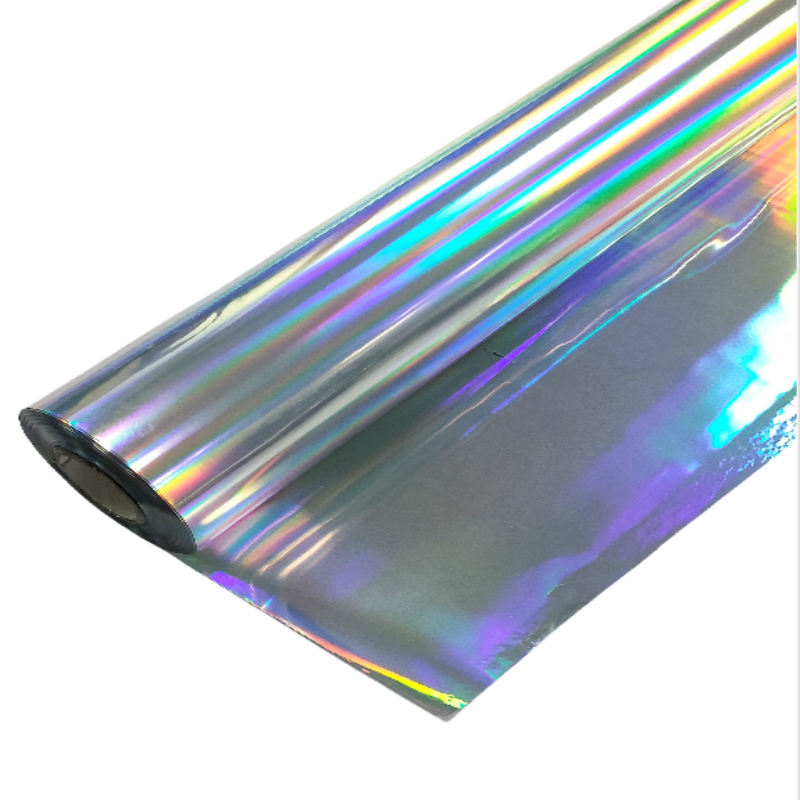 Double-sided holographic foil plain silver