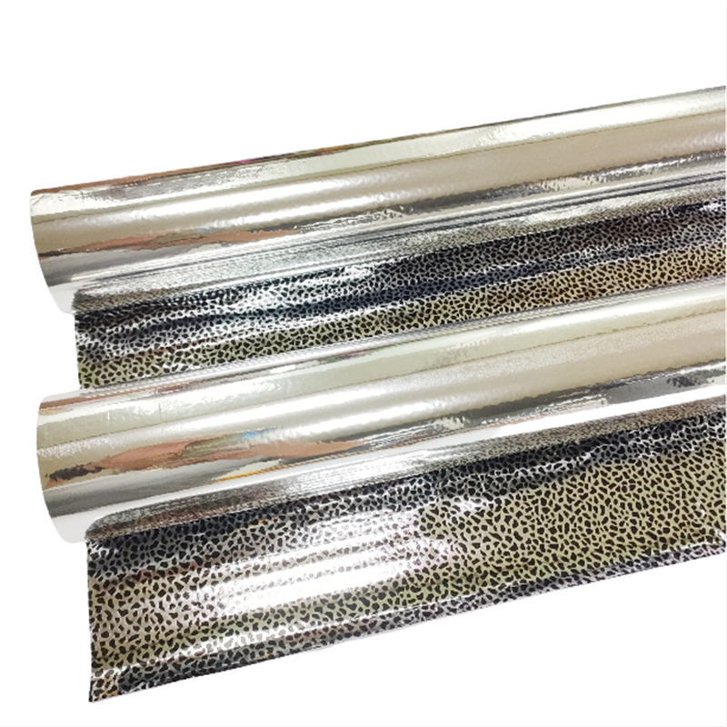 Double Sided Gold Foil Leopard Silver