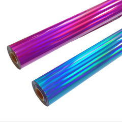 Color holographic foil stamped plastic foil