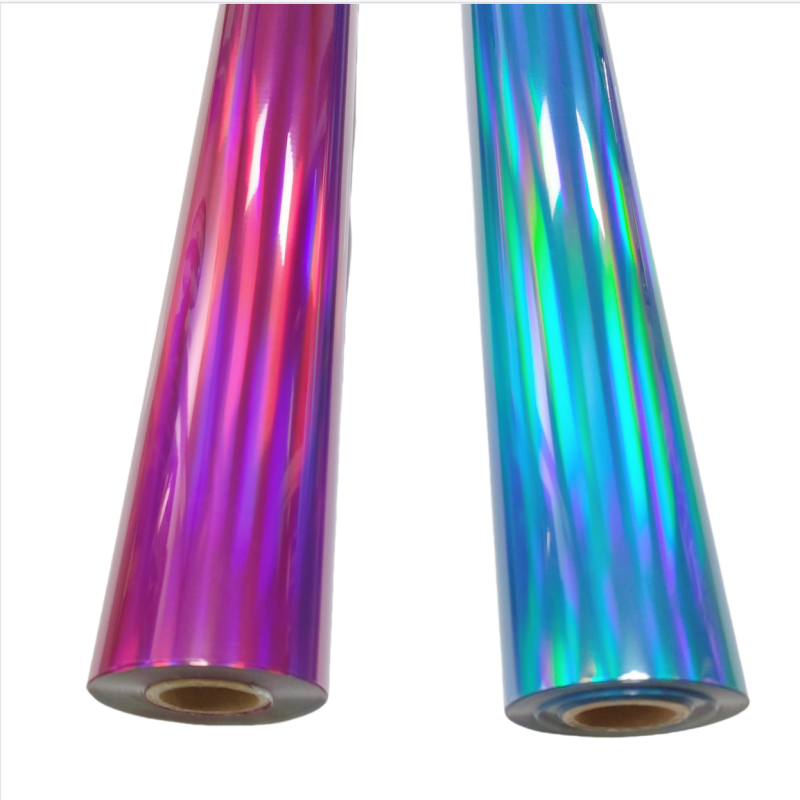 Color holographic foil stamped plastic foil