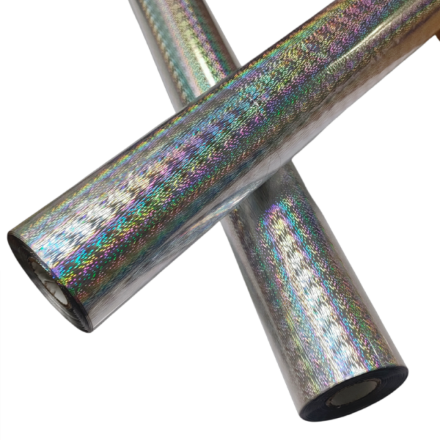Holographic foil for stamping lures