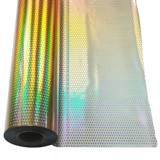 Washed aluminum holographic foil suitable for stamping lures