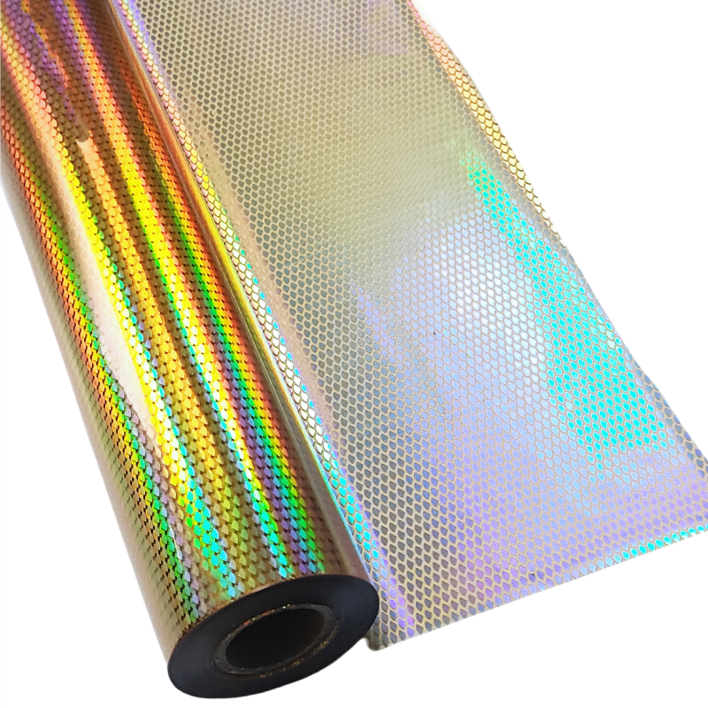 Washed aluminum holographic foil suitable for stamping lures