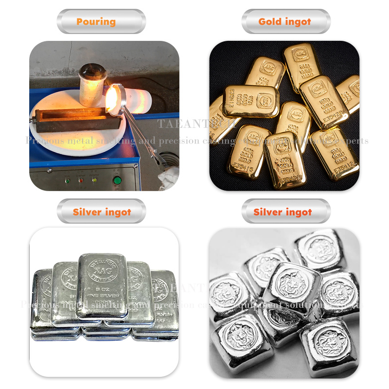 TAEANTECH 30kg-100kg Gold Silver Copper Automatic Pouring Melting Machine