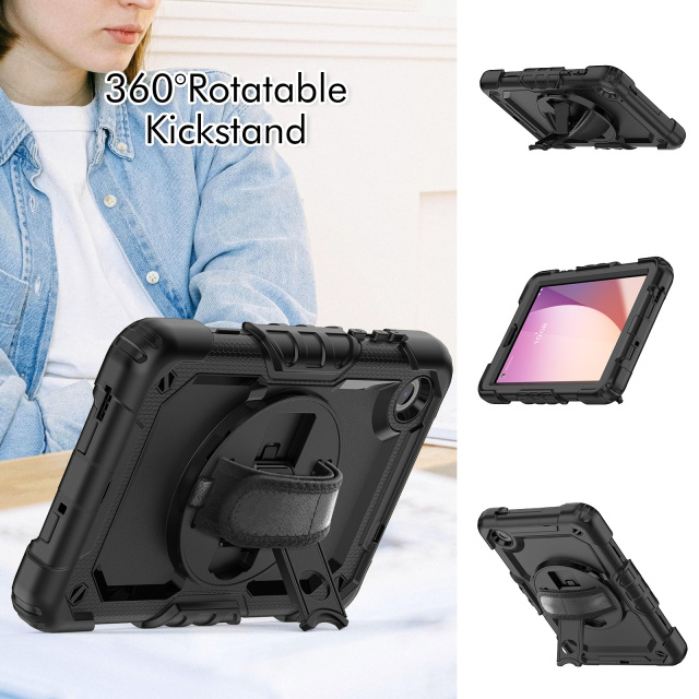 Tablet Case For Lenovo Tab M8 4th Gen 8.0" TB300XU 2023 Silicone Protective Cover 360 Rotation Hand Strap&Kickstand tablet cover for Lenovo case Custom Lenovo Tab case factory