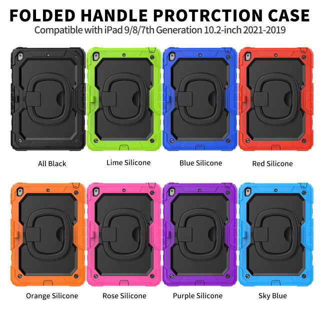 360 Rotation Hand Grip Shpckproof Protective Silicone Tablet Case For Ipad 7th 8th 9th 10.2 Heavy Duty Rugged Cover From Professional Ipad Case Manfacturer