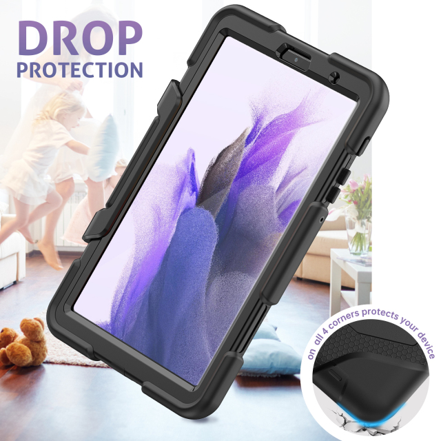 Shockproof  PC+silicon Samsung tab Case For Samsung A7 lite T220/T225 8.7 inch Protective Cover Heavy Duty Rugged Shockproof tablet Case With stand Ipad Case Full Body Protective  Factory direct supply