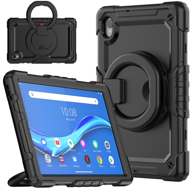 Factory Wholesale Lenovo Tab Case Built-In Kickstand Silicone Shockproof Rugged Case For Lenovo Tab M10 HD Plus 2nd Gen 10.3" 2020 X606F Protective Cover With Rotating Hand Grip Lenovo Tab Case