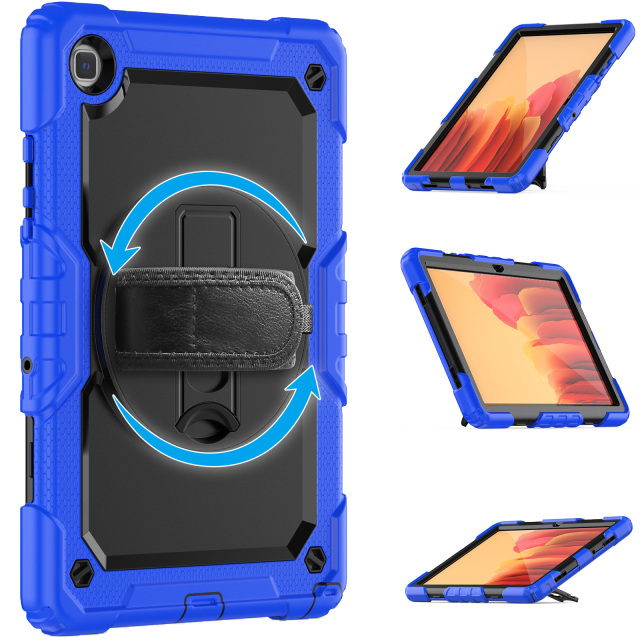 Tablet Case for Samsung Galaxy Tab A7 10.4 Case 2020 T500 T505 T507 Protective Cover with 360 Rotation Hand Strap&Kickstand Silicone tablet cover for Samsung tab case