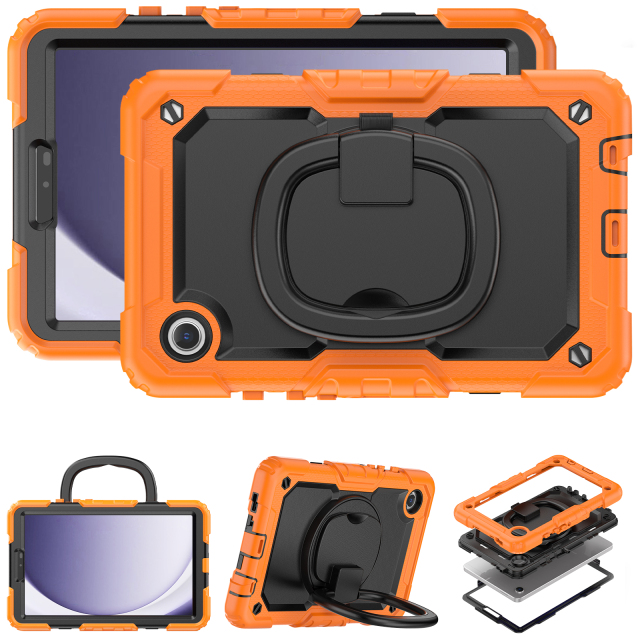 Factory Wholesale Tablet Case Built-In Kickstand Silicone Shockproof Rugged Case For Samsung Galaxy tab  A9 8.7Inch 2023 (SM-X115) Protective Cover With Rotating Hand Grip Samsung Tab Case