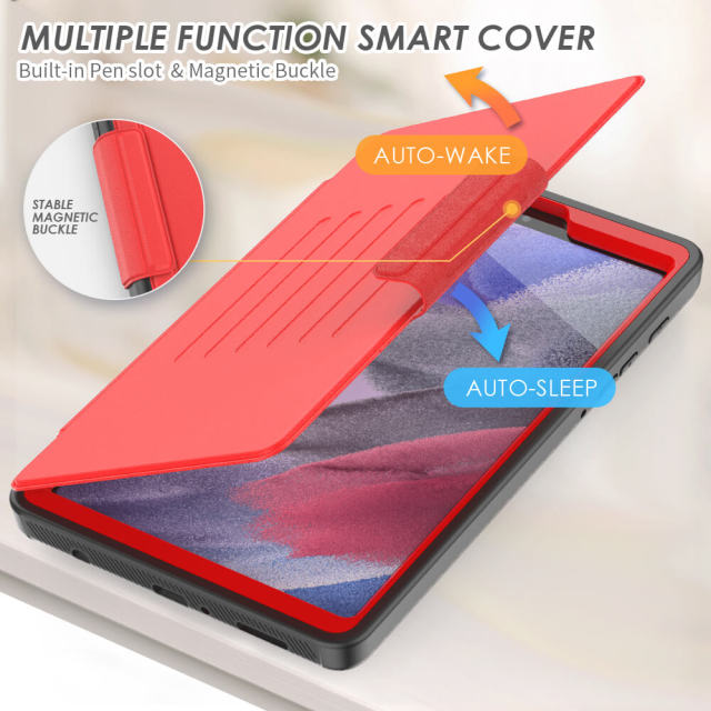 Auto-sleep function tablet case for Samsung tab A7 lite T220/T225 8.7inch Multi-position adjustment bracket shockproof protective cover Magnetic flip cover for tablets Flip cover tablet case manufacturer
