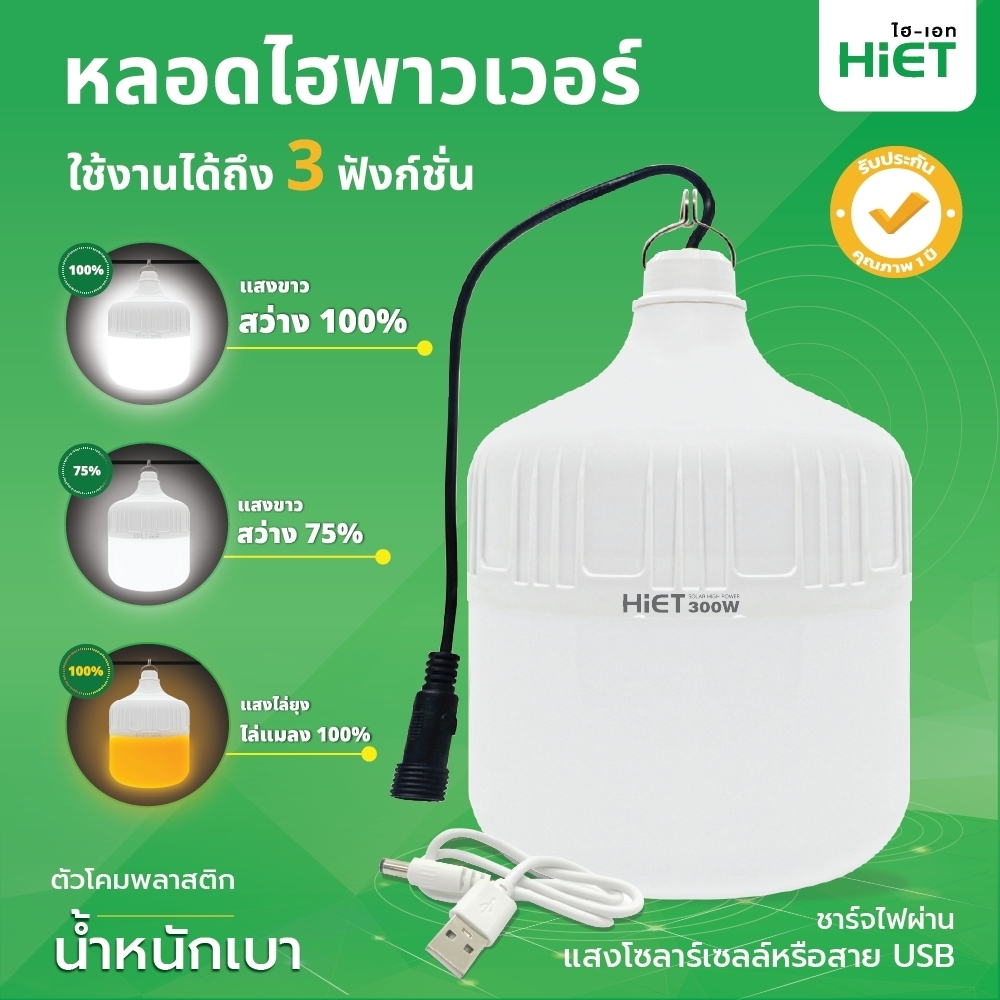 HIET LED Solar High Power Bulb 300W