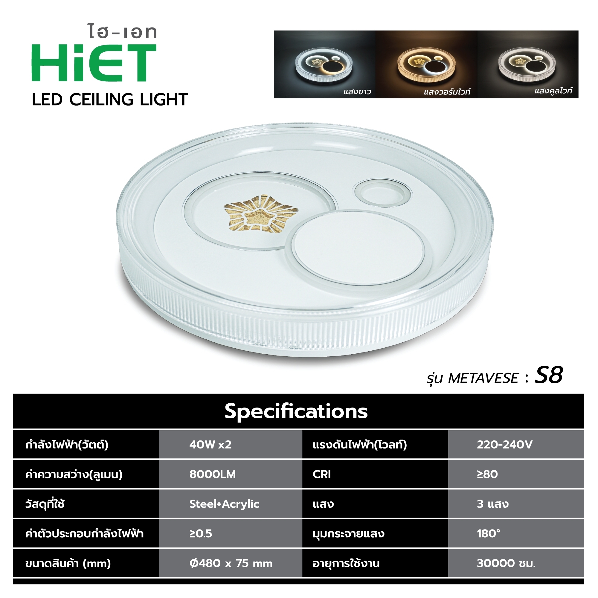 HIET LED Ceiling light SET METAVESE model #S8