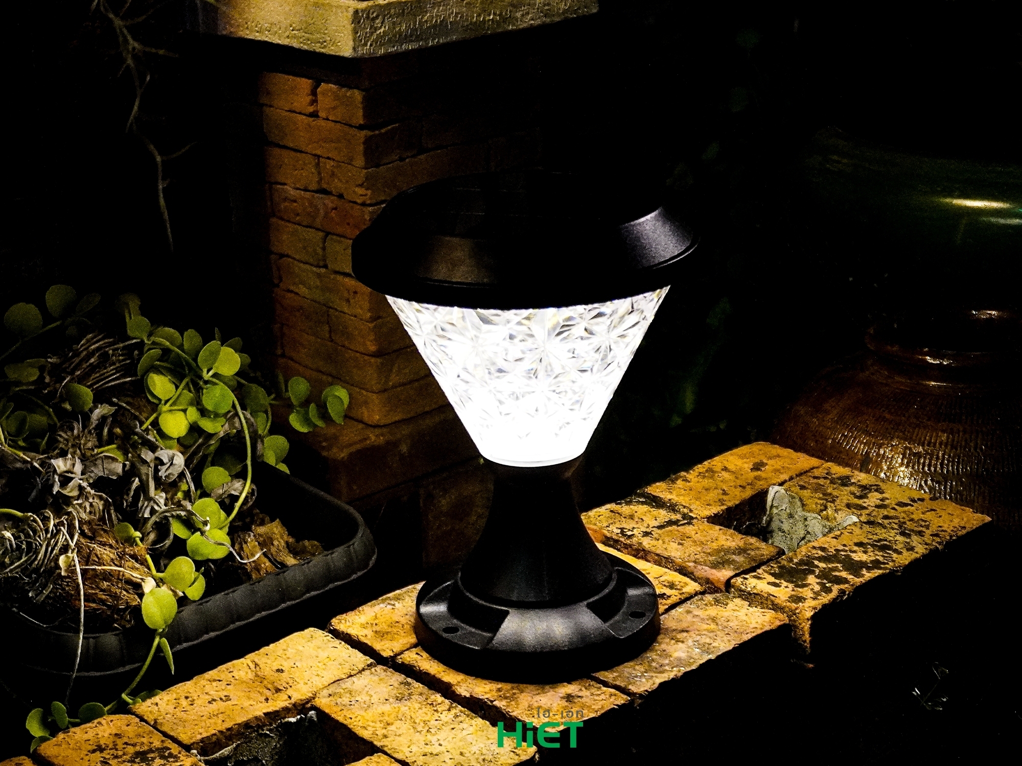 HIET Solar Light โคมไฟหัวเสา Round RGB + ขั้ว E14