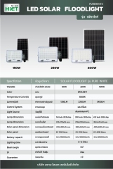 HIET LED SOLAR FLOODLIGHT รุ่น PUREWHITE