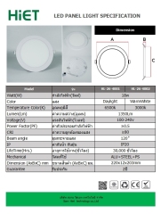 โคม พา แน ล led panel light โคม ไฟ ซาลาเปา โคม ไฟ panel ไฟ พา แน ล led หลอด ไฟ กลม เพดาน หลอด ไฟ เพดาน led 9W 12W 15W 18W Hiet