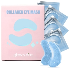 Private Label OEM Reduce Dark Circles Puffy Eyes Marine Collagen Blue Under eye mask
