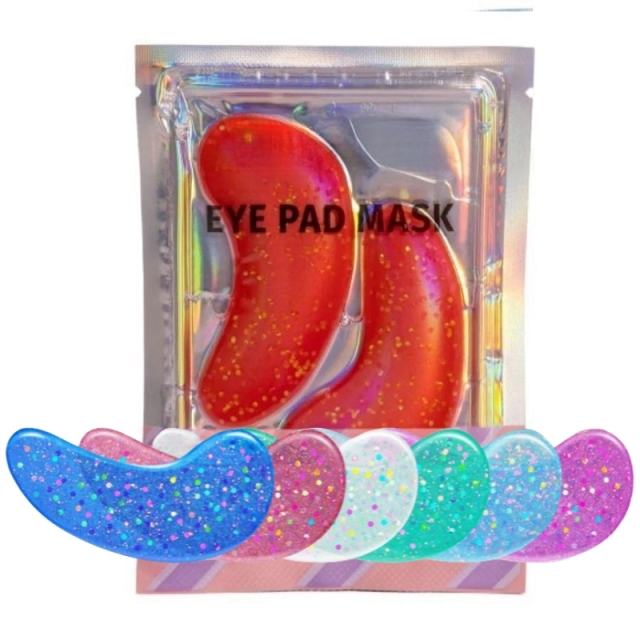 Private label OEM Red Cherry Glitter Shimmer Eye Pad Mask