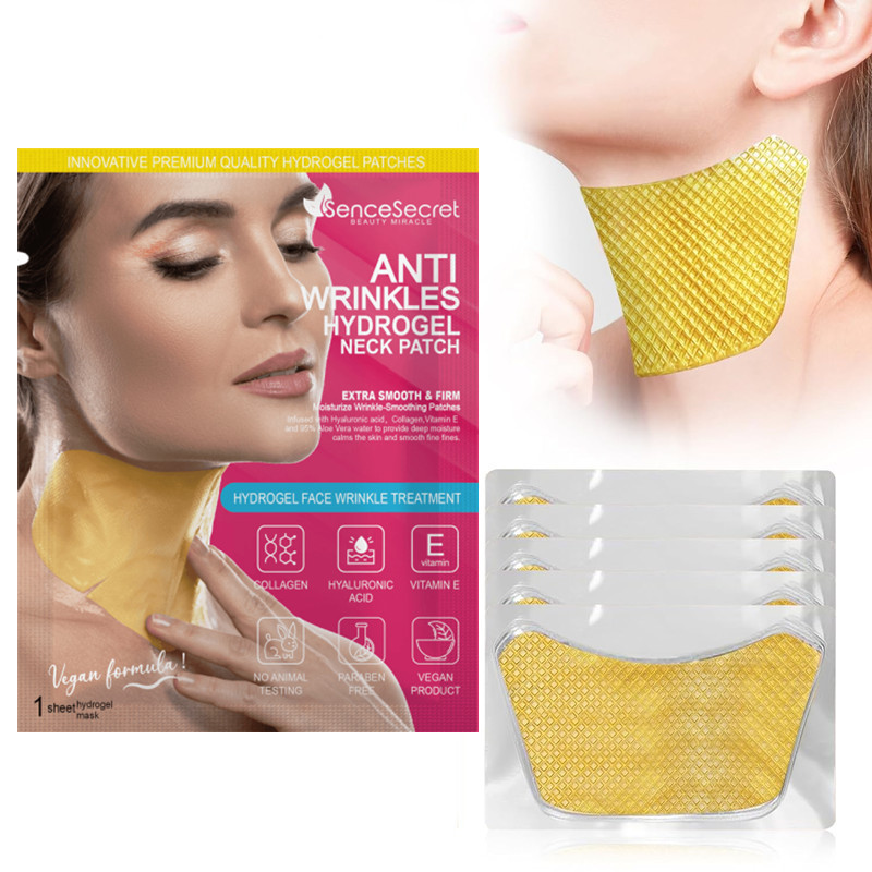 24K Gold Collagen Neck Patches for Neck Lines Removal, Firming Smoothing and Moisturizing