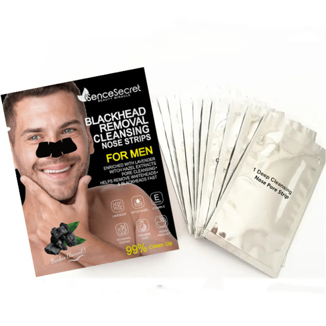 Deep Cleansing Bamboo Charcoal Nose Strips for Blackhead Removal For Men and Women