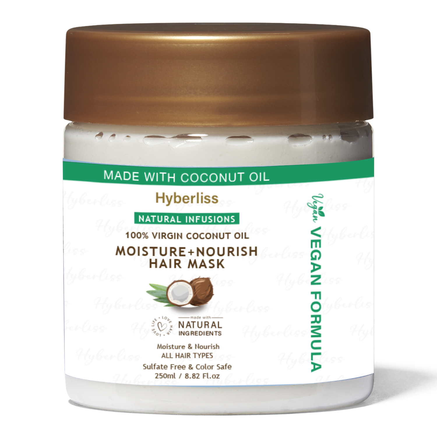 100% VIRGIN COCONUT OIL MOISTURE+NOURISH  HAIR MASK-Deep Conditioner for Strength and Volume