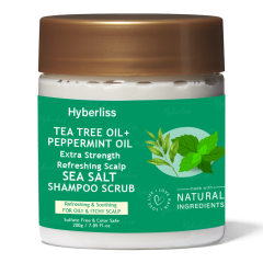 TEA TREE OIL+ PEPPERMINT OIL  Extra Strength  Refreshing Scalp SEA SALT  SHAMPOO SCRUB
