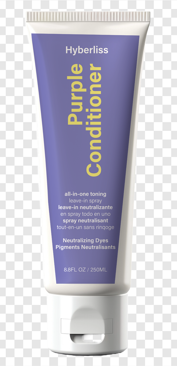 HYBERLISS Purple Shampoo & Conditioner-Set for Blonde, Brunette, Silver + Gray Hair, Anti Brass + Yellow Tones, Safe for Color Treated Hair, Sulfate Free Toning Shampoo Conditioner