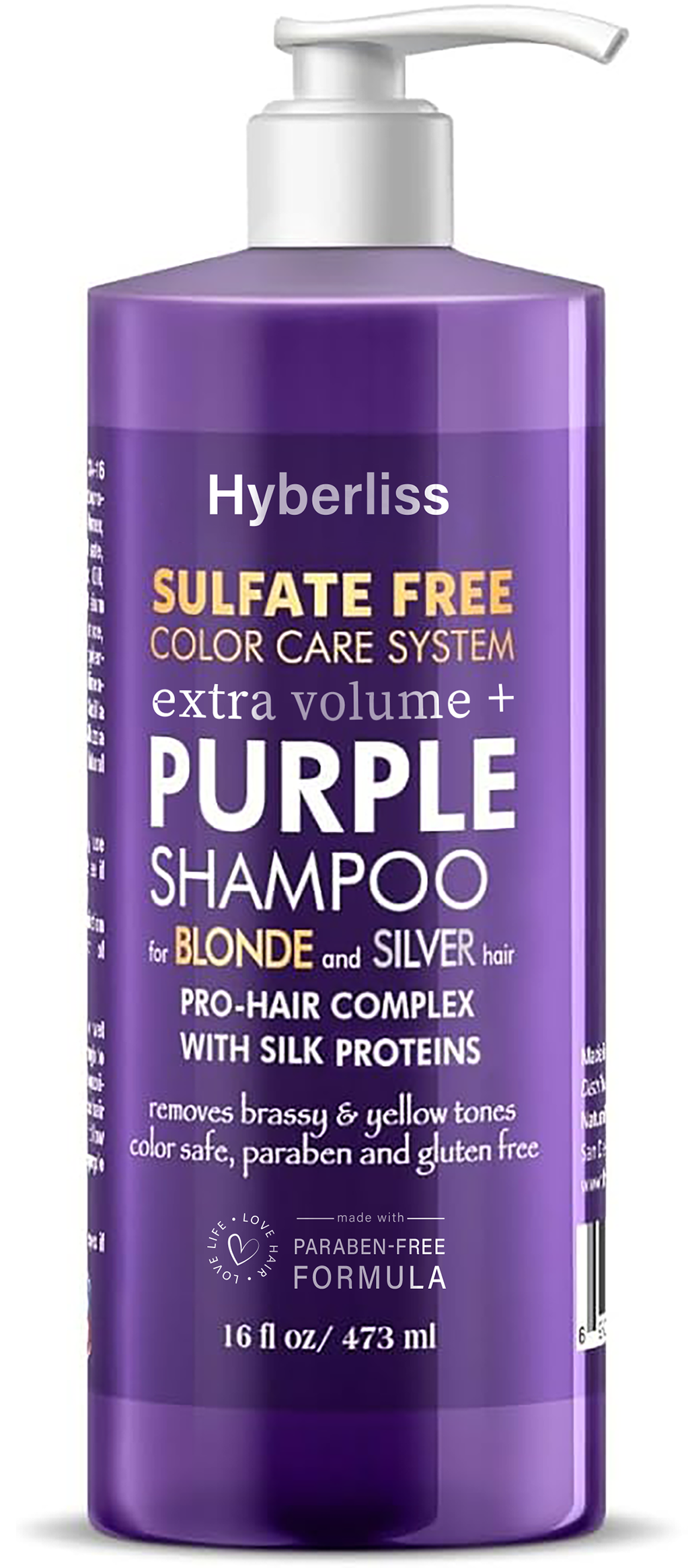 HYBERLISS purple shampoo-Sulfate Free Brass Toning Purple Shampoo and Conditioner Set for Blonde, Bleached, Silver, or Brown Highlighted Hair