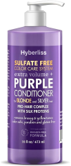 HYBERLISS purple shampoo-Sulfate Free Brass Toning Purple Shampoo and Conditioner Set for Blonde, Bleached, Silver, or Brown Highlighted Hair