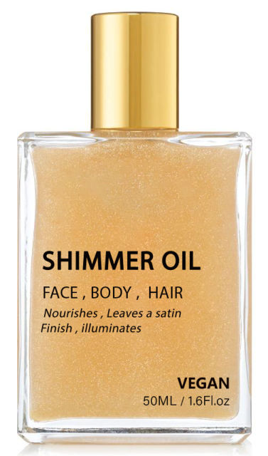 BODY SHIMMER OIL-Waterproof Long Lasting Moisturizing Bronze Body Luminizer Glow For Face & Body, Liquid Illuminator Body Highlighter