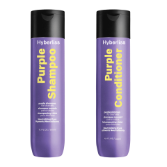 HYBERLISS purple shampoo-Sulfate Free Brass Toning Purple Shampoo and Conditioner Set for Blonde, Bleached, Silver, or Brown Highlighted Hair