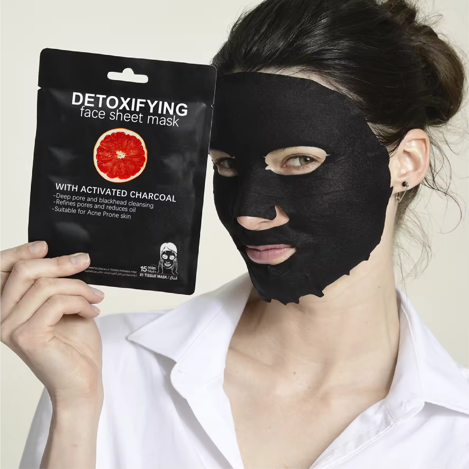 deep cleansing Detox Collagen black charcoal facial sheet mask