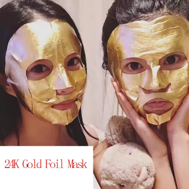 24K Gold Foil Caviar Facial Sheet Mask for Moisturizing skin
