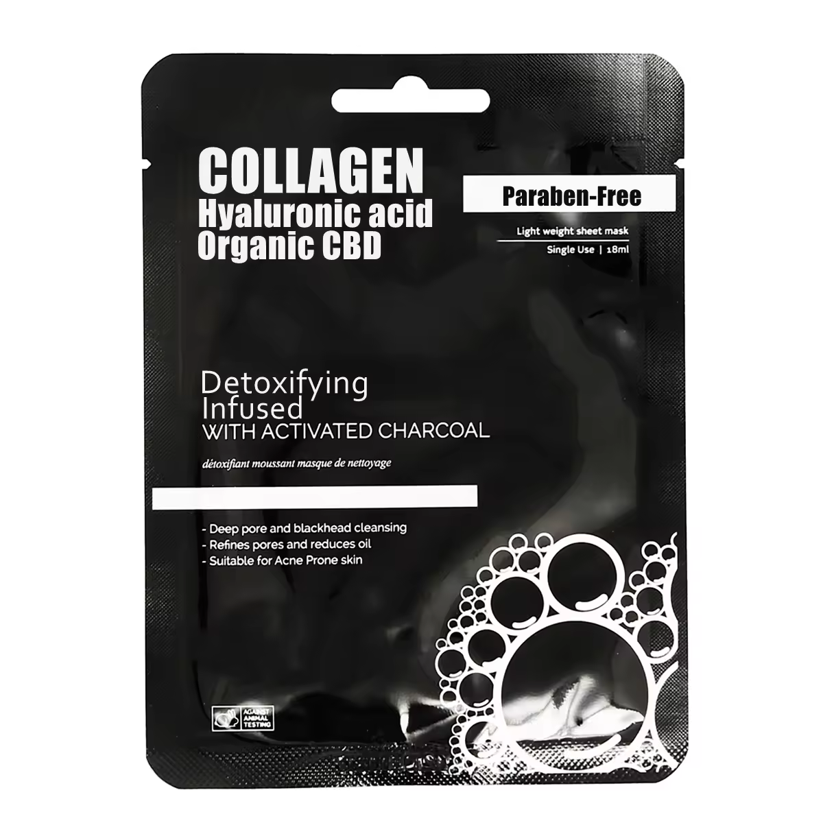 deep cleansing Detox Collagen black charcoal facial sheet mask